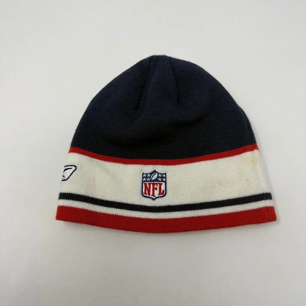 New‎ England Patriots NFL Football Beanie Hat Adult OSFA Red White Blue Reebok